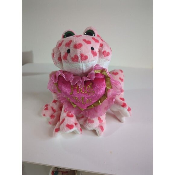 Plush pink heart frog with heart pillow. Hug me - Picture 1 of 5